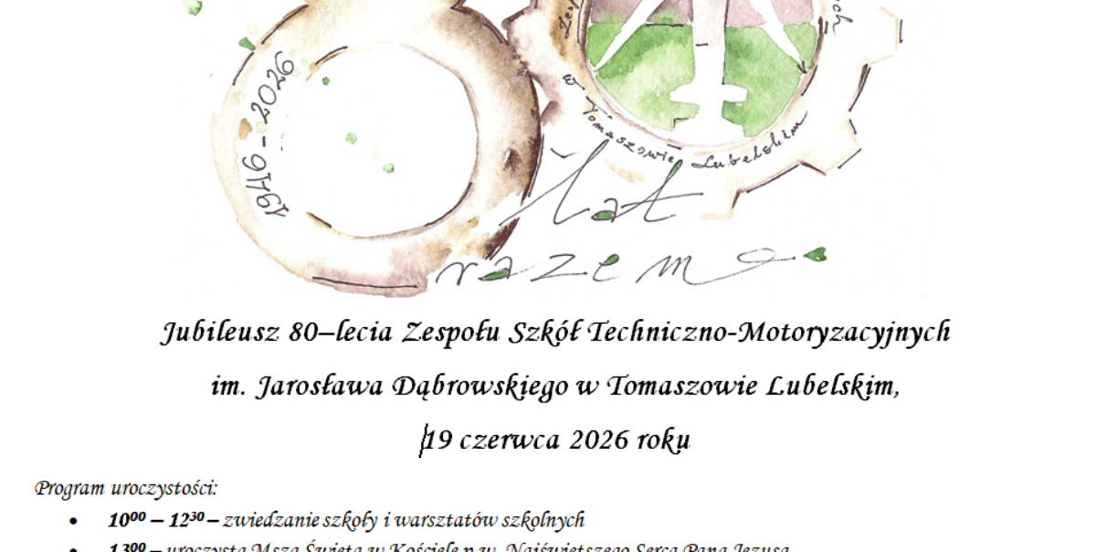 JUBILEUSZ 80-LECIA ZESPOŁU SZKÓŁ TECHNICZNO-MOTORYZACYJNYCH